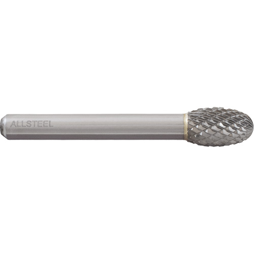 AllSteel Egg Shape Carbide Burr, SE-5, 1/2" Dia., 1/4" Shank, 7/8" Depth of Cut Cam Industrial