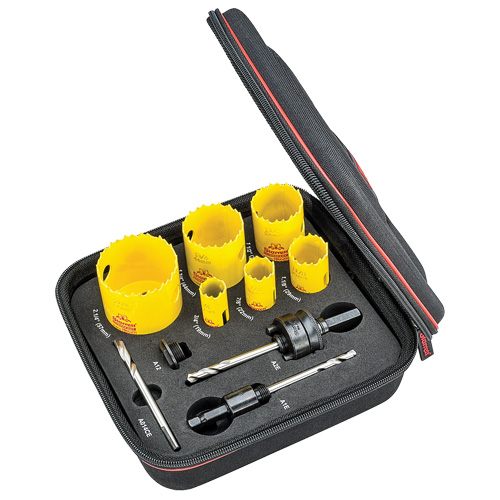Plumber's Deep Cut Hole Saw Kit, 10 Pieces Cam Industrial
