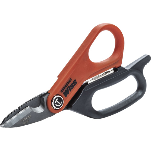Electrician's Data Shears, 6", Rings Handle Cam Industrial