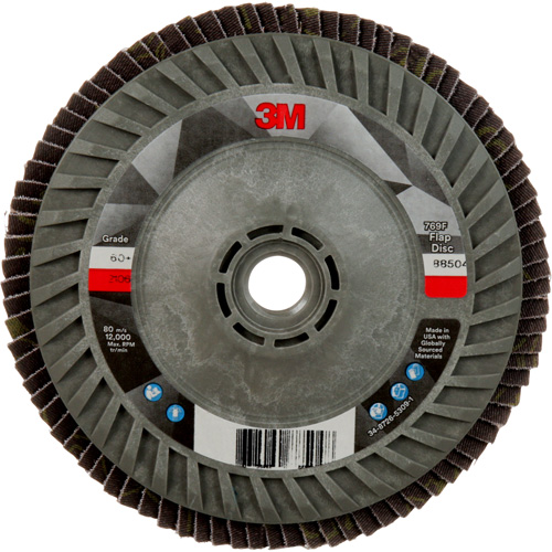 Disque &agrave; lamelles &agrave; changement rapide 769F, 5" x 5/8"-11, Type 27, Grain 60+, C&eacute;ramique Cam Industrial