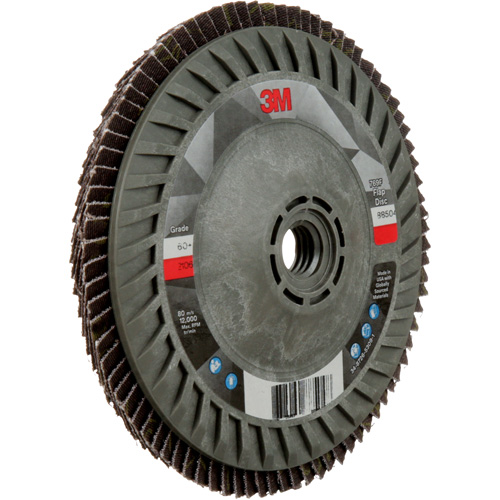 Disque &agrave; lamelles &agrave; changement rapide 769F, 5" x 5/8"-11, Type 27, Grain 60+, C&eacute;ramique Cam Industrial