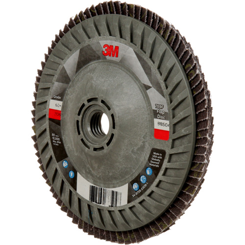 Disque &agrave; lamelles &agrave; changement rapide 769F, 5" x 5/8"-11, Type 27, Grain 60+, C&eacute;ramique Cam Industrial