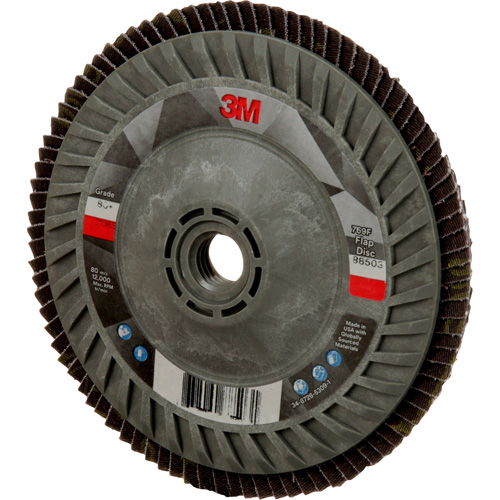 Disque &agrave; lamelles &agrave; changement rapide 769F, 5" x 5/8"-11, Type 27, Grain 80+, C&eacute;ramique Cam Industrial