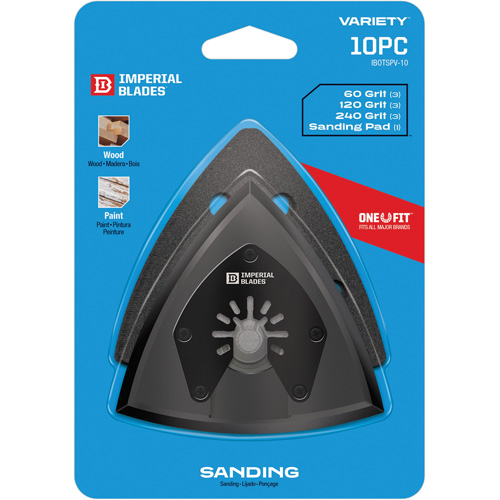 Patin de ponçage triangulaire pour outil oscillant et assortiment de papiers abrasifs One Fit Cam Industrial