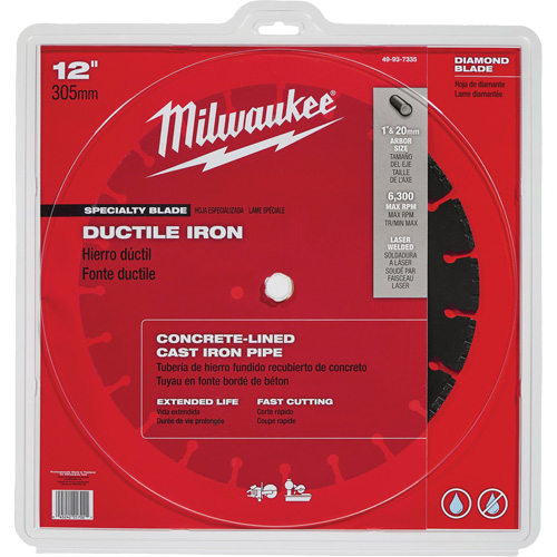 Circular Saw Blade, 12", Ductile Iron Use Cam Industrial
