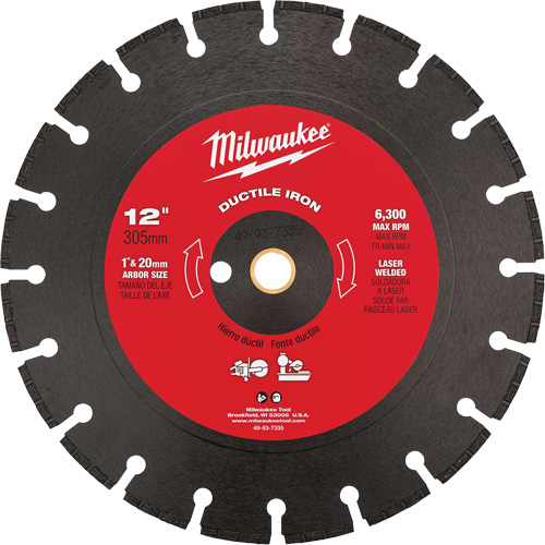Circular Saw Blade, 12", Ductile Iron Use Cam Industrial