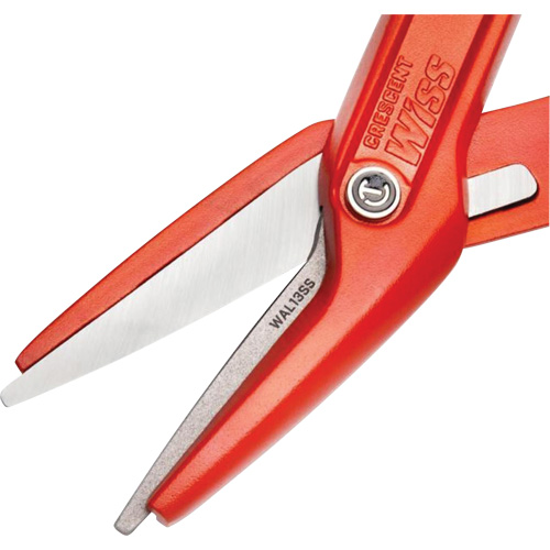 Cisaille d'&eacute;tain en aluminium dentel&eacute; de 13" avec poign&eacute;e tremp&eacute;e, Longueur de coupe de 3", Coupe Droit Cam Industrial