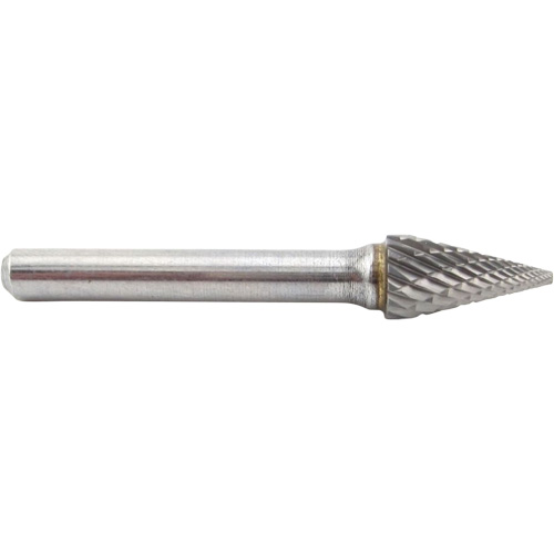 Cone Shape Carbide Shipyard Bur, SM-4, 3/8" Dia., 1/4" Shank, 5/8" Depth of Cut Cam Industrial