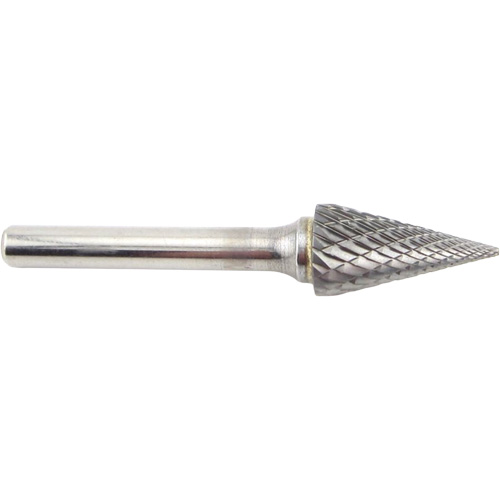 Cone Shape Carbide Shipyard Bur, SM-5, 1/2" Dia., 1/4" Shank, 7/8" Depth of Cut Cam Industrial