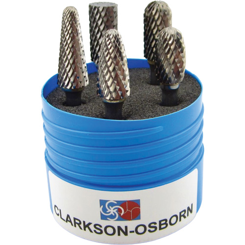 Shipyard Cut Carbide Bur Set, 5 Pieces Cam Industrial