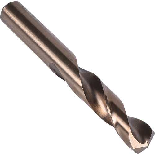 Stub Length Drill Bit, H, High Speed Cobalt, 1-1/2" Flute, 135° Point Cam Industrial