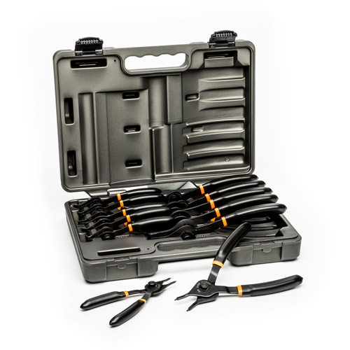 12-Piece Fixed Tip Convertible Snap Ring Plier Set Cam Industrial