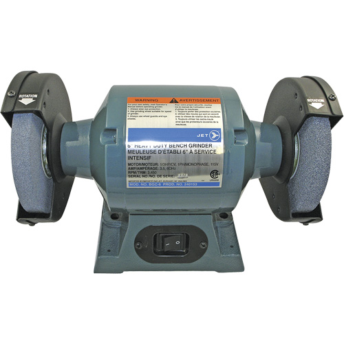 Meuleuse d'&eacute;tabli robuste BGC-6, Dia de roue 6", 1/3 CV Cam Industrial