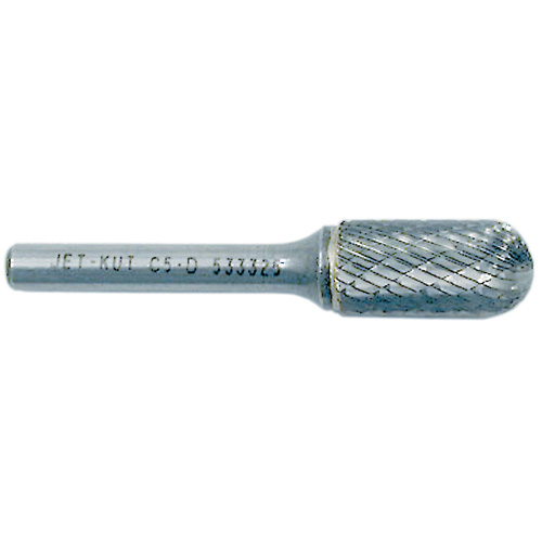 JET-KUT Round Nose Shape Bur, 1/4" Dia., 5/8" Depth of Cut Cam Industrial