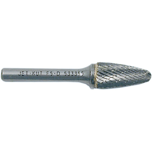 F1-D JET-KUT&reg; Tree Shape Burr with Radius End, 1/4" Dia., 5/8" Depth of Cut Cam Industrial