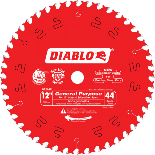 Lames de scie - Usage universel, 12", 44 dents, Pour Bois Cam Industrial