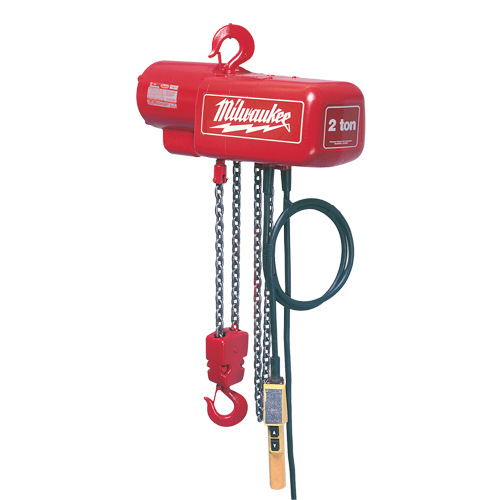 Electric Chain Hoist, 15' Lift, 1000 lbs. (0.5 tons) Capacity, 16 FPM Cam Industrial