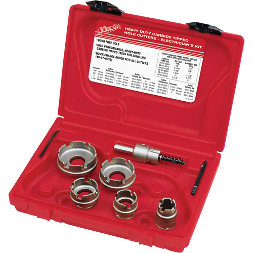 Sheet Metal Carbide Cutter Electrician's Kit, 7 Pieces Cam Industrial