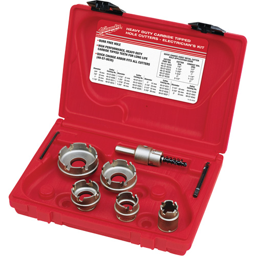 Sheet Metal Carbide Cutter Electrician's Kit, 5 Pieces Cam Industrial