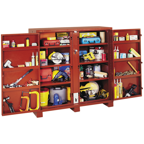 Jobsite Shelf Cabinet, Steel, 47.5 Cubic Feet, Red Cam Industrial