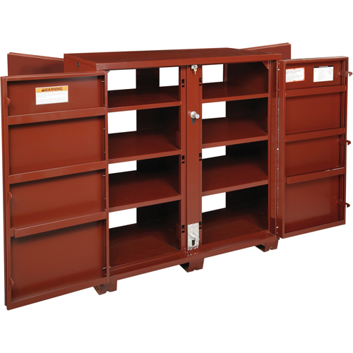 Jobsite Shelf Cabinet, Steel, 63.7 Cubic Feet, Red Cam Industrial