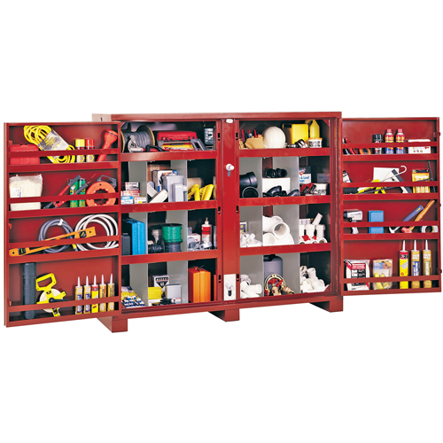 Jobsite Shelf Cabinet, Steel, 49 Cubic Feet, Red Cam Industrial