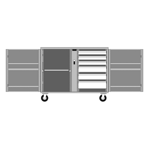 Rolling Work Bench, 49-7/8" W x 40-5/8" H x 26-7/8" D, 24.6 Cubic Feet Capacity Cam Industrial