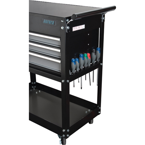 Utility Cart, 4 Drawers, 18" L x 33" W x 39" H, Black Cam Industrial