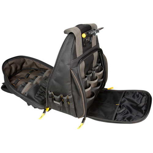 Techgear 53-Pocket Tool Backpack, 16" L x 13-1/4" W, Black, Polyester Cam Industrial