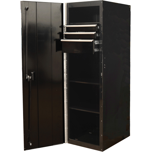RX Series Side Cabinet, 3 Drawers, 19" W x 25" D x 61" H, Black Cam Industrial