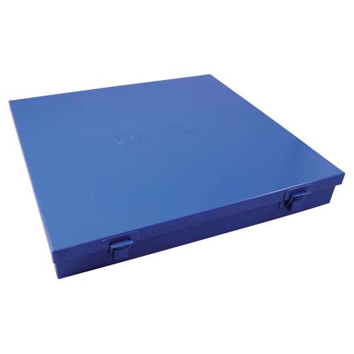 Slim Metal Box, 12" D x 11-1/2" W x 1-3/4" H, Blue Cam Industrial