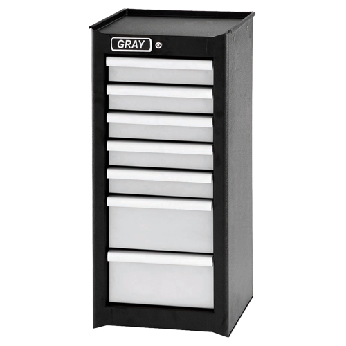 Side Rider Cabinet, 7 Drawers, 14-3/4" W x 18" D x 33.34" H, Black Cam Industrial