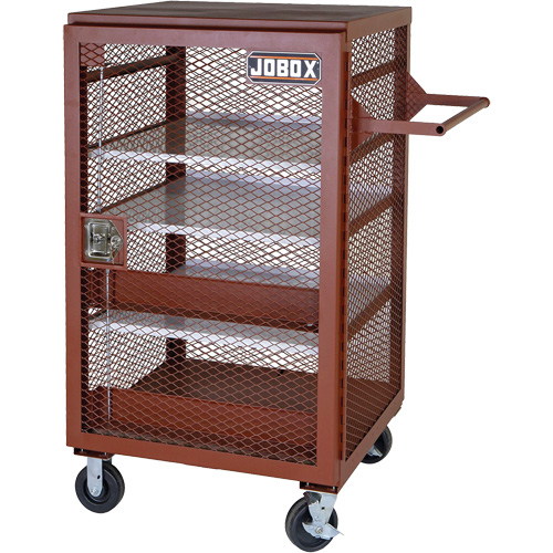 Armoire mobile en treillis, Acier, 22 pi³, Rouge Cam Industrial