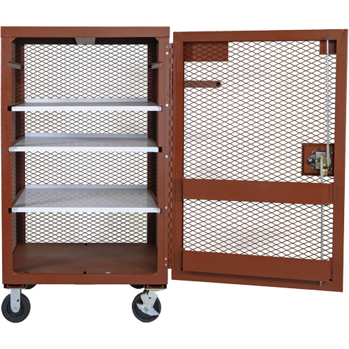 Armoire mobile en treillis, Acier, 22 pi³, Rouge Cam Industrial