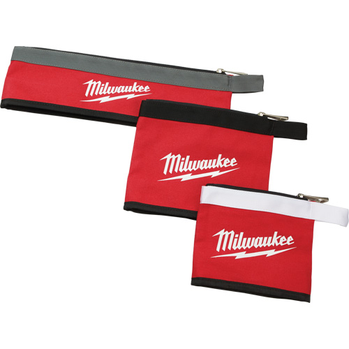 Multi-Size Zipper Pouches - Set of 3, Canvas, 3 Pockets, Black/Red Cam Industrial