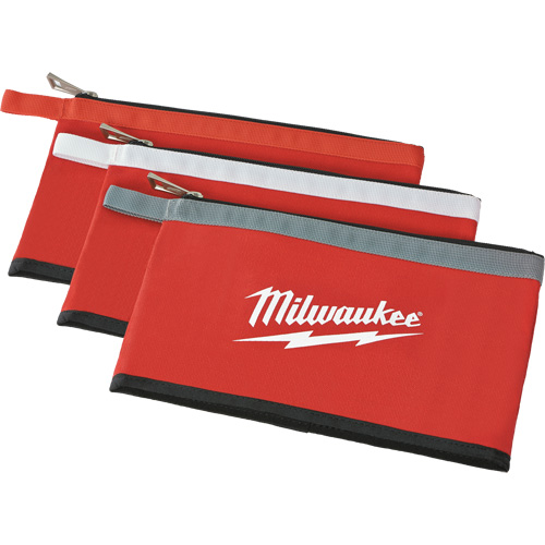 Coloured Zippered Pouches - Set of 3, Canvas, 3 Pockets, Black/Red Cam Industrial