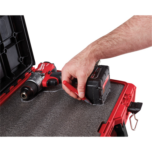 Packout Tool Case with Customizable Insert, 20-7/10" x 15-1/5" x 6-1/5", Black/Red Cam Industrial