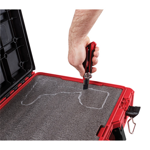 Packout Tool Case with Customizable Insert, 20-7/10" x 15-1/5" x 6-1/5", Black/Red Cam Industrial