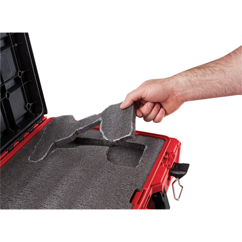 Packout Tool Case with Customizable Insert, 20-7/10" x 15-1/5" x 6-1/5", Black/Red Cam Industrial