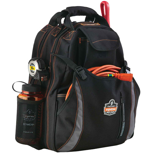 Arsenal&reg; 5843 Tool Backpack, 13-1/2" L x 8-1/2" W, Black, Polyester Cam Industrial