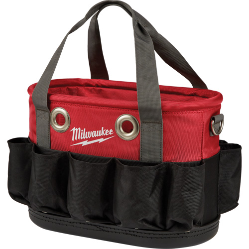 Utility Oval Bag, Ballistic Nylon, 24 Pockets, Black/Red Cam Industrial