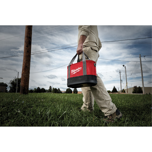 Aerial Utility Oval Bag, Ballistic Nylon, 14 Pockets, Black/Red Cam Industrial