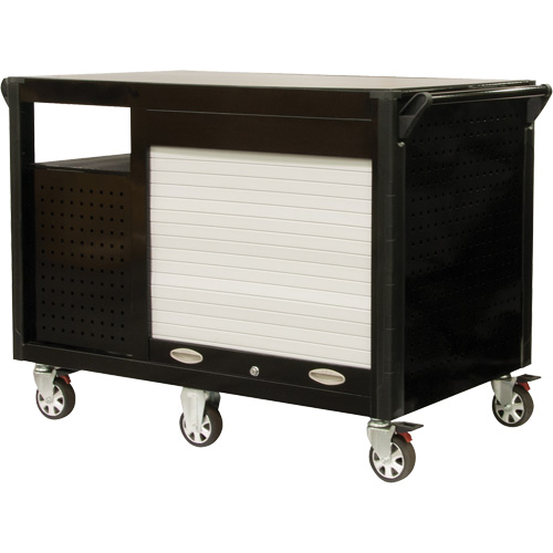 Industrial Cart, 12 Drawers, 31-5/8" L x 52-1/2" W x 40-1/4" H, Black/Orange Cam Industrial