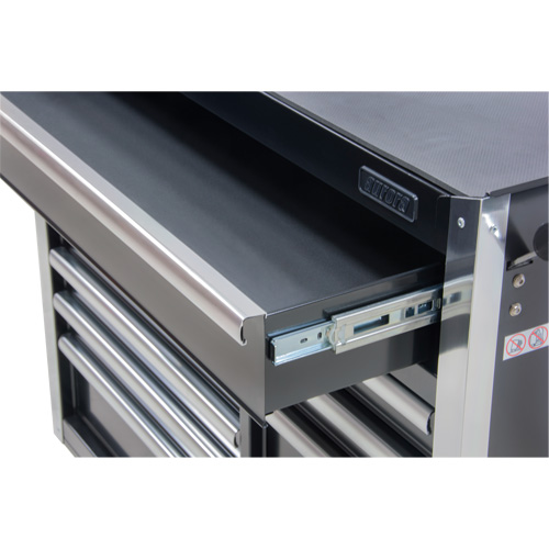 Industrial Tool Cart, 11 Drawers, 41" W x 18-3/4" D x 39-1/3" H, Black Cam Industrial