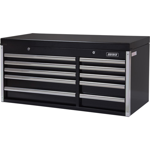 Industrial Tool Chest, 41" W, 10 Drawers, Black Cam Industrial