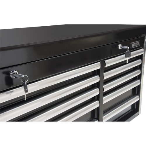 Industrial Tool Chest, 41" W, 10 Drawers, Black Cam Industrial