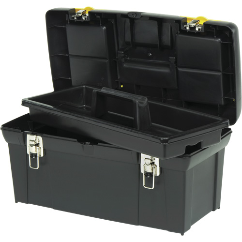 2000 Series Tool Box with Tray, 24" W x 11-1/4" D x 11" H, Black/Yellow Cam Industrial