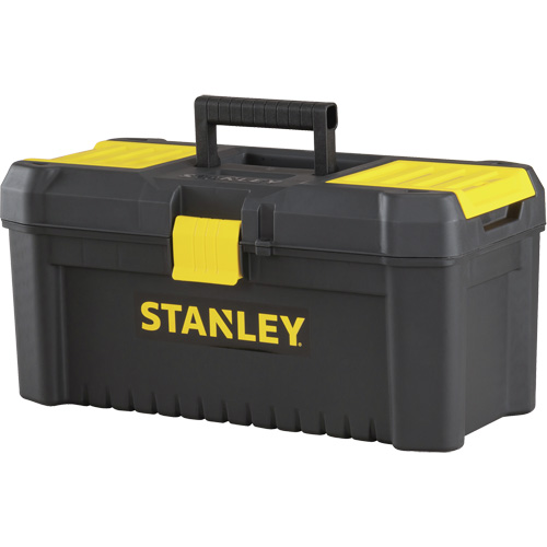 Essential&reg; Tool Box with Tray, 16" W x 8" D x 7-3/10" H, Black/Yellow Cam Industrial