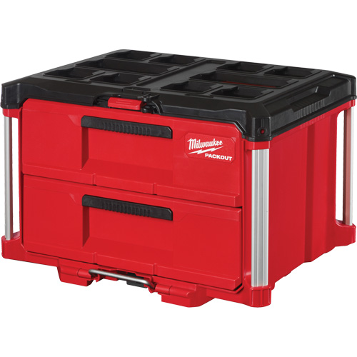 Packout 2-Drawer Tool Box, 16-1/3" x 14-1/3" x 22-1/5", Red Cam Industrial