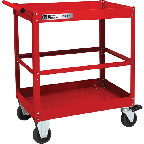 PRO+ Series Heavy-Duty Utility Cart, 2 Tiers, 30-1/5" x 38-1/3" x 19-1/2" Cam Industrial